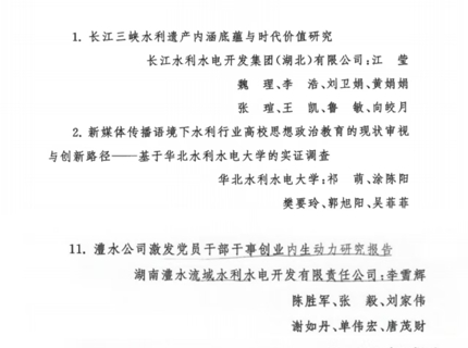 公司两项成就荣获2025年度水利思想文化建设优良钻研成就